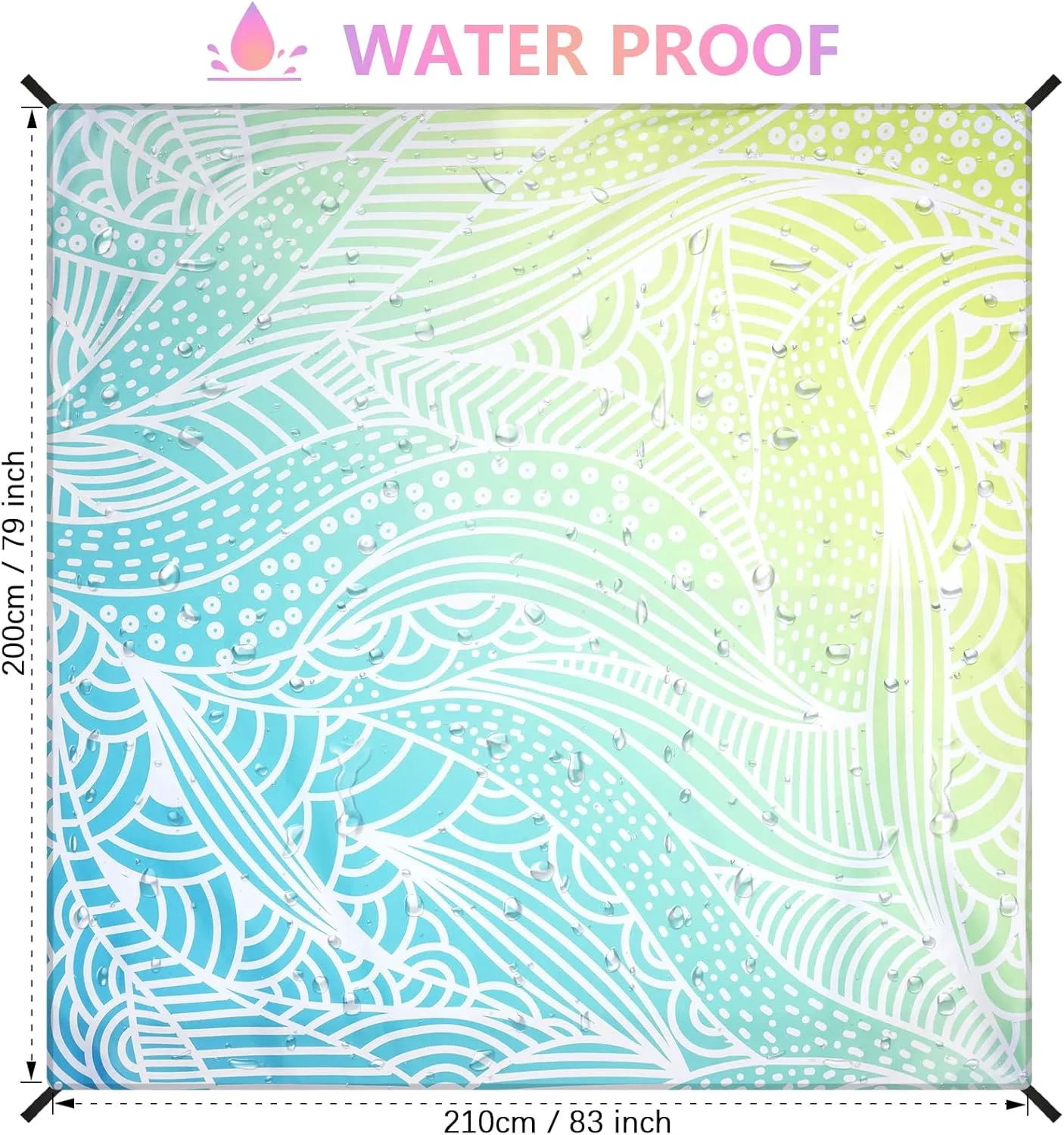 Beach Blanket Waterproof Sandproof Extra Large Oversize Beach Mat Quick Drying Comfort Lightweight Outdoor Picnic Mat for Travel, Hiking, Camping.