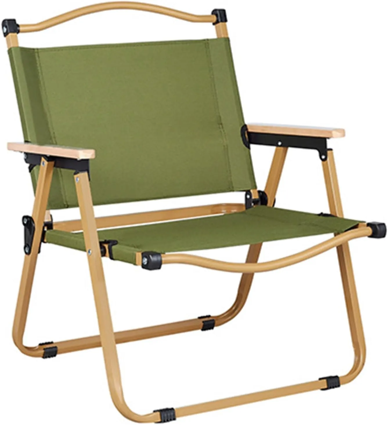Beach Chair - Portable Reclining Lounger for Tanning - Camping Directors Chair - Heavy Duty Collapsible Chairs for Sports Garden Beach Fishing, 51x41x61cm, Green