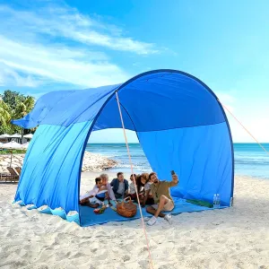 Beach Tent UV 50  Sun Shelter Lightweight Beach Sun Shade Canopy 360 Degree Shelter Tents Fit 5-6 Person