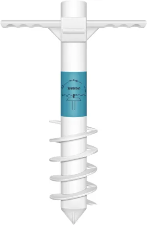 Beach Umbrella Sand Anchor, Beach Accessories-Umbrella Base with 5-Spiral Screw Design, Beach Essentials Umbrella Holder Stand Resist Strong Winds One Size Fits All