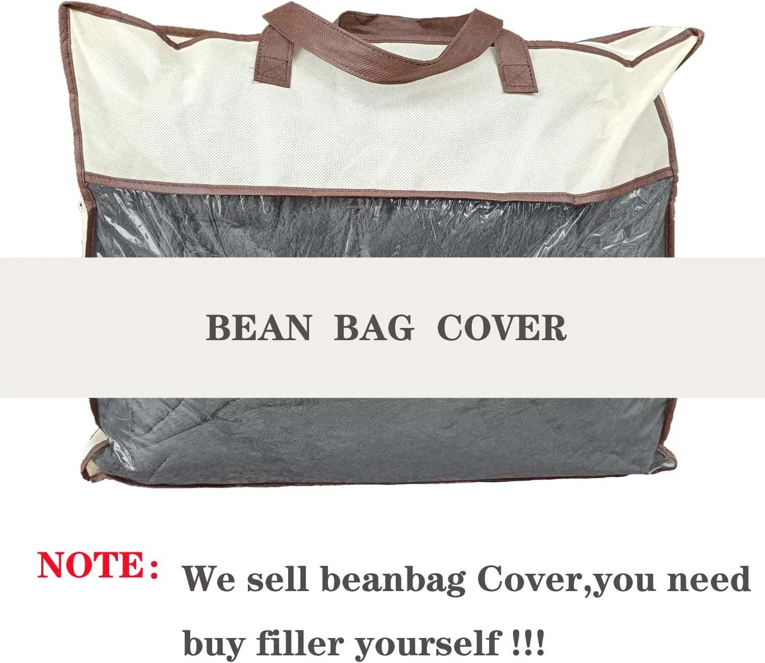 Bean Bag Sofa Cover (Dark Gray, 6FT(D153*H65cm) ONLY Cover)