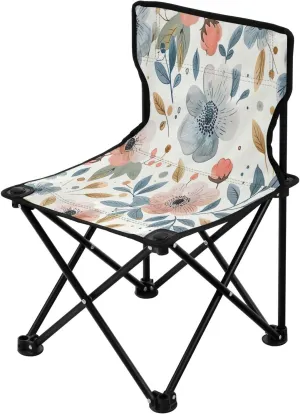 Beautiful Wildflowers Portable Outdoor Folding Chair Anti-Slip Padded Oxford Cloth Stool Camping Chair Small for Beach Hiking Fishing Gardening Quad Camp Chair