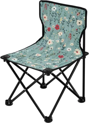 Beauty Flowers Blue Packable Camp Chairs Ultralight Backpack Chair Includes Carry Bag Ice Fishing Chairs for Adults for Traveling Ice Fishing
