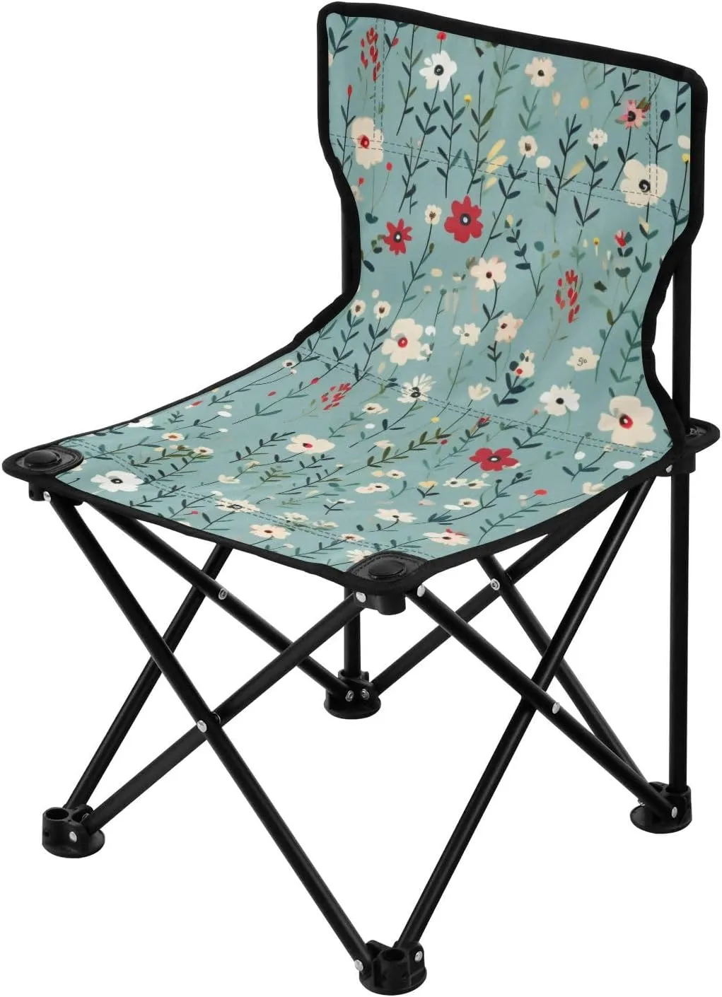 Beauty Flowers Blue Packable Camp Chairs Ultralight Backpack Chair Includes Carry Bag Ice Fishing Chairs for Adults for Traveling Ice Fishing
