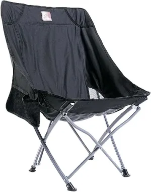 BENGOOD Outdoor Folding Recliner Camping Fishing Moon Chair Picnic Camping Road Trip Camping Chair (Black Low)