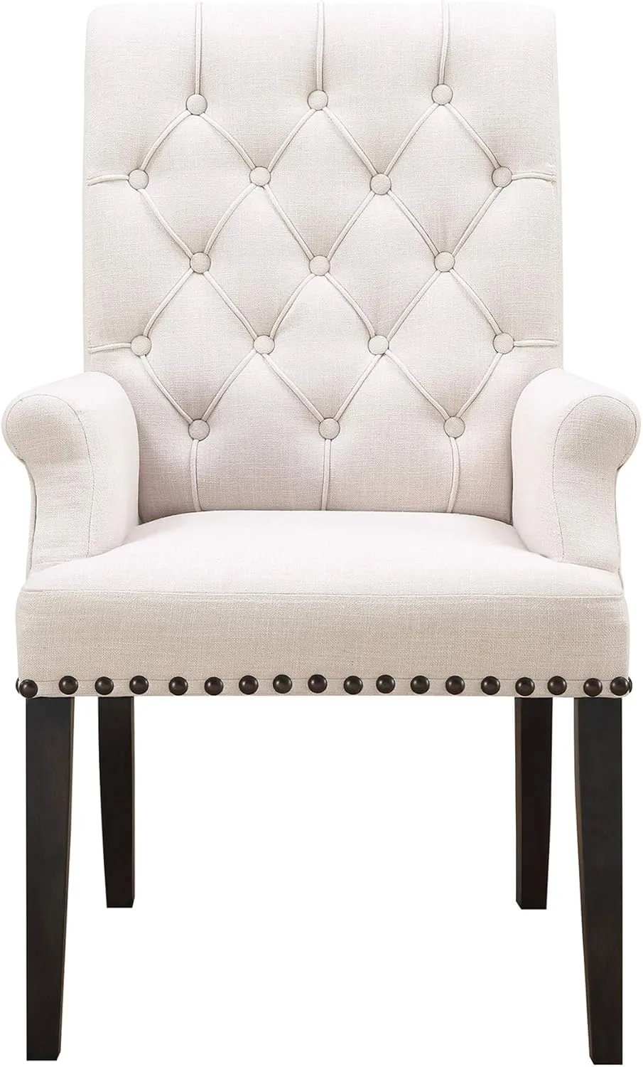 Benjara Benzara Side Dining Chair, Beige And Black, One,