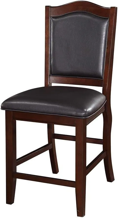 Benzara Wooden Armless, Espresso Brown & Black, Set of 2 High Chair