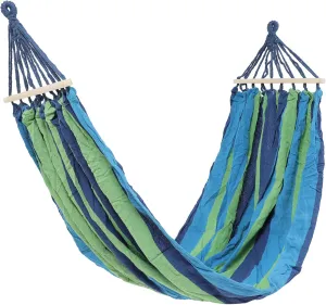 BESPORTBLE Rainbow Stripe Pattern Parachute Hammock Large Double Camping Bed Wooden Stick for Family Camping Travel