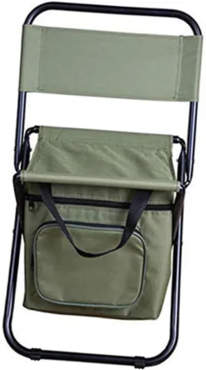 BESTonZON Portable Folding Chair with Cooler Compact Chair for Camping Durable Outdoor Seating with Storage for Fishing Tools Versatile Use Garden Picnic Travel