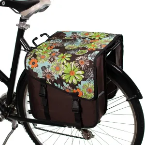 BikyBag Classic CS - Bike Double Bag, Fashion & Colorful Bicycle Panniers (Green Meadow)