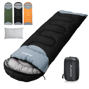 BISINNA 0 Degree Winter Sleeping Bags(480GSM) for Adults-Cold Weather Camping Sleeping Bag-Comfortable Warm Portable Sleeping Bags with Pillow Compression Sack for Backpacking Hiking Outdoor