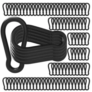 Black Carabiner Clips 2.36IN Spring Snap Hooks M6 120PCS Small Carabiners Galvanized Steel Quick Links Caribiniers for Outdoor Hiking Camping Hammocks Dog Leashes Backpack Snaps