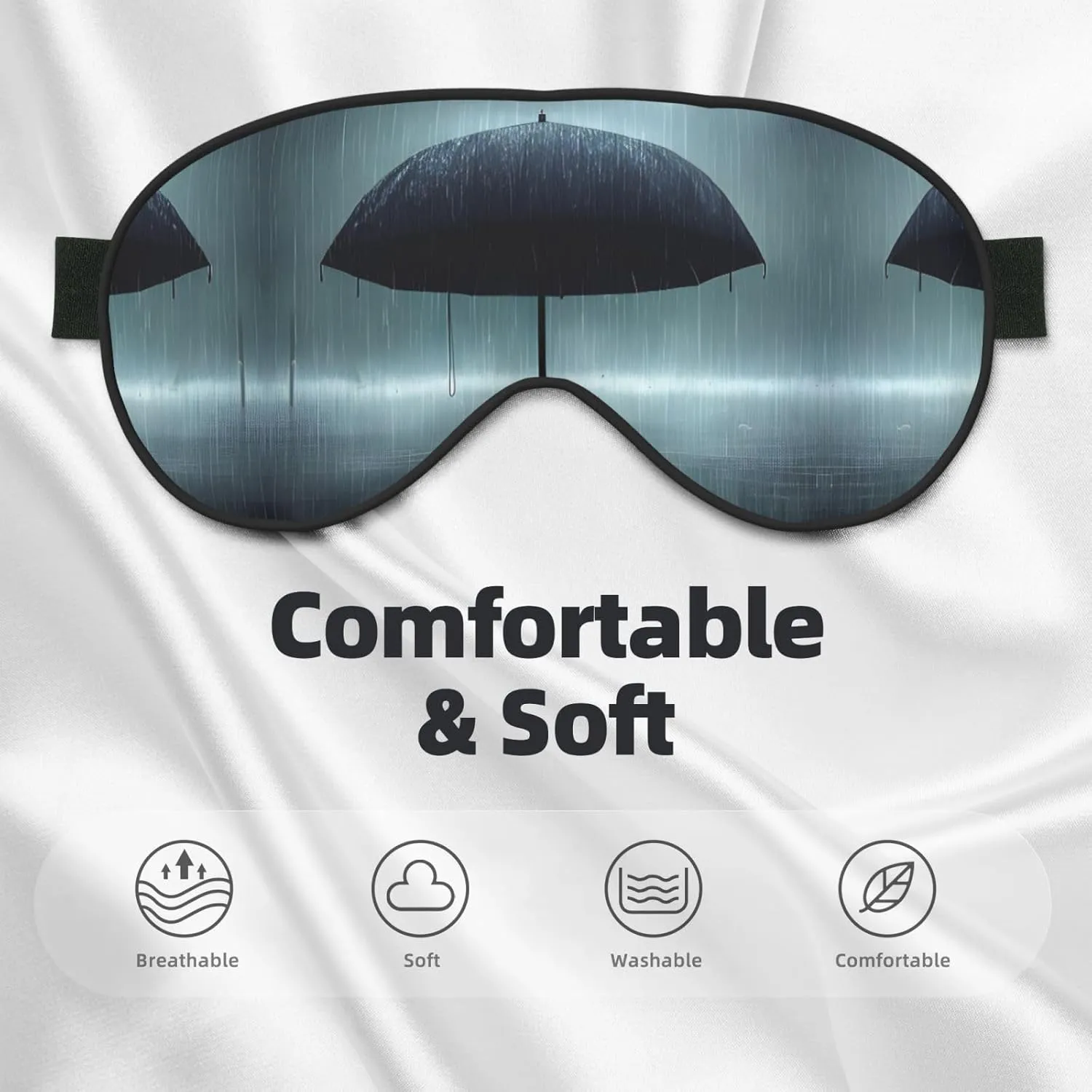 Black Umbrella in The rain Head-Mounted Double-Sided Light-Blocking Sleeping Eye mask to Protect Eyes and Relieve Eye Fatigue