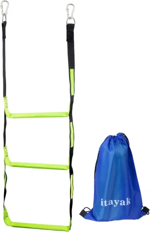 Boat Rope Ladder, Heavy Duty Climbing Rope, Portable Marine Dock Ladder Outdoor Boat Ladder for Inflatable Boat, Kayak, Motorboat, Canoeing (3 Step)