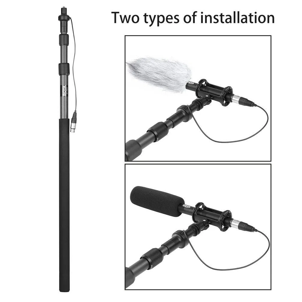 Boya BY-PB25 Carbon Fiber Boompole Microphone Pole With Internal XLR Cable