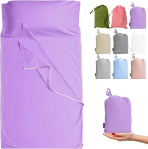 Brand - GANNAFEE Cotton Sleeping Bag Liner with Zipper - 100% Cotton Travel Sheet Sleep Sack Adult - Travel Sleeping Bag for Hotels Camping Hiking
