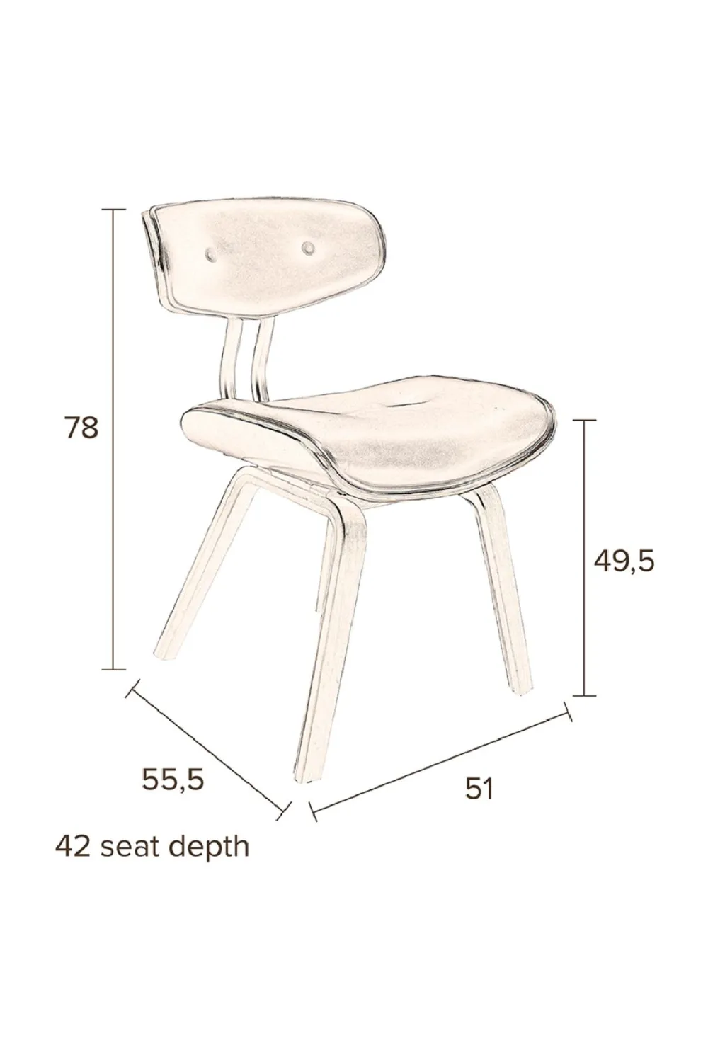 Brown Tufted Dining Chair | Dutchbone Blackwood