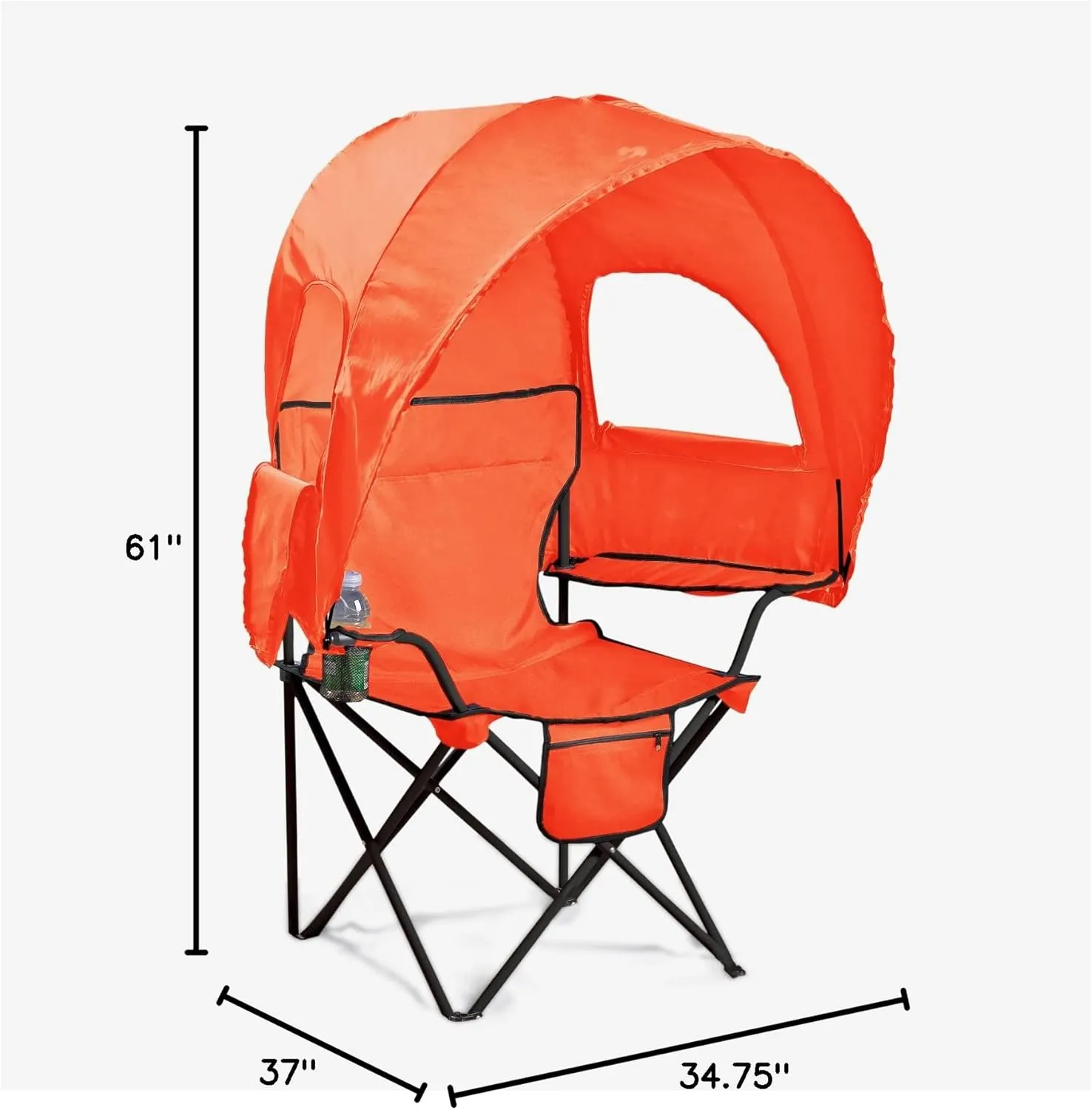 BrylaneHome Outdoor Oversized Canopy Tent Camp Chair Shade Folding Cupholder Zip Windows Storage Carrying Case Beach Yard Trip- Weight Capacity 350LB - Pool