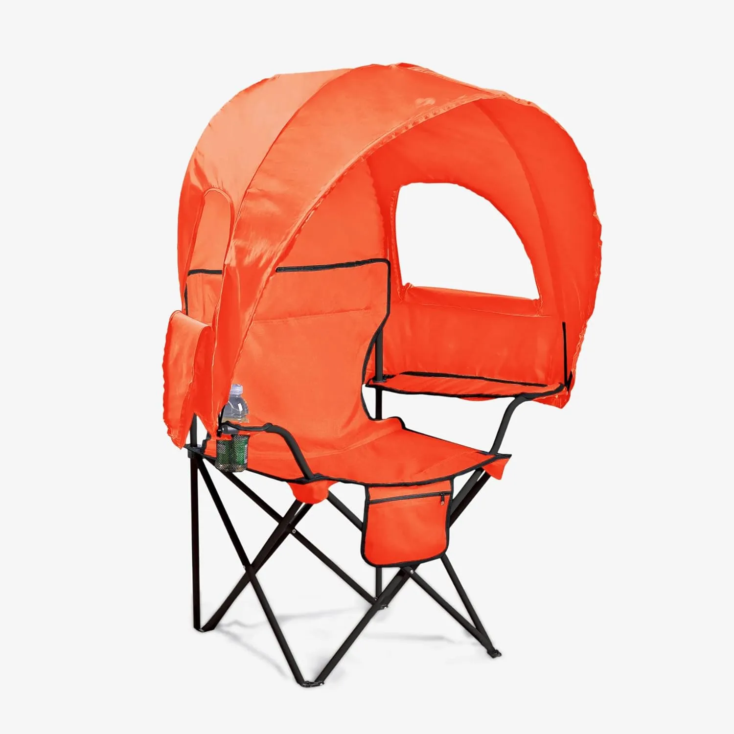 BrylaneHome Outdoor Oversized Canopy Tent Camp Chair Shade Folding Cupholder Zip Windows Storage Carrying Case Beach Yard Trip- Weight Capacity 350LB - Pool