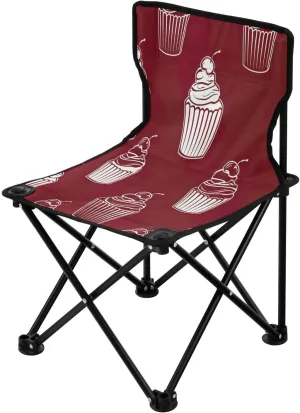 Burgundy Dessert Portable Outdoor Folding Chair Anti-Slip Padded Oxford Cloth Stool Camping Chair Small for Beach Hiking Fishing Gardening Quad Camp Chair