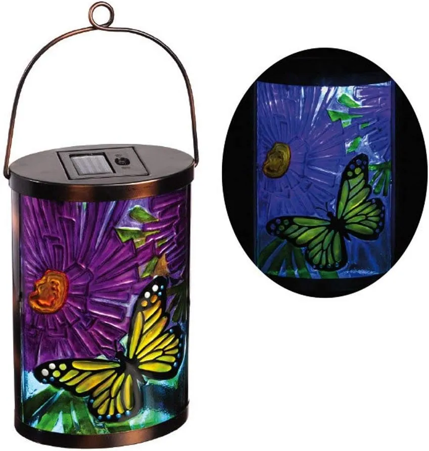 Butterfly Garden Friends Hanging Solar Lantern