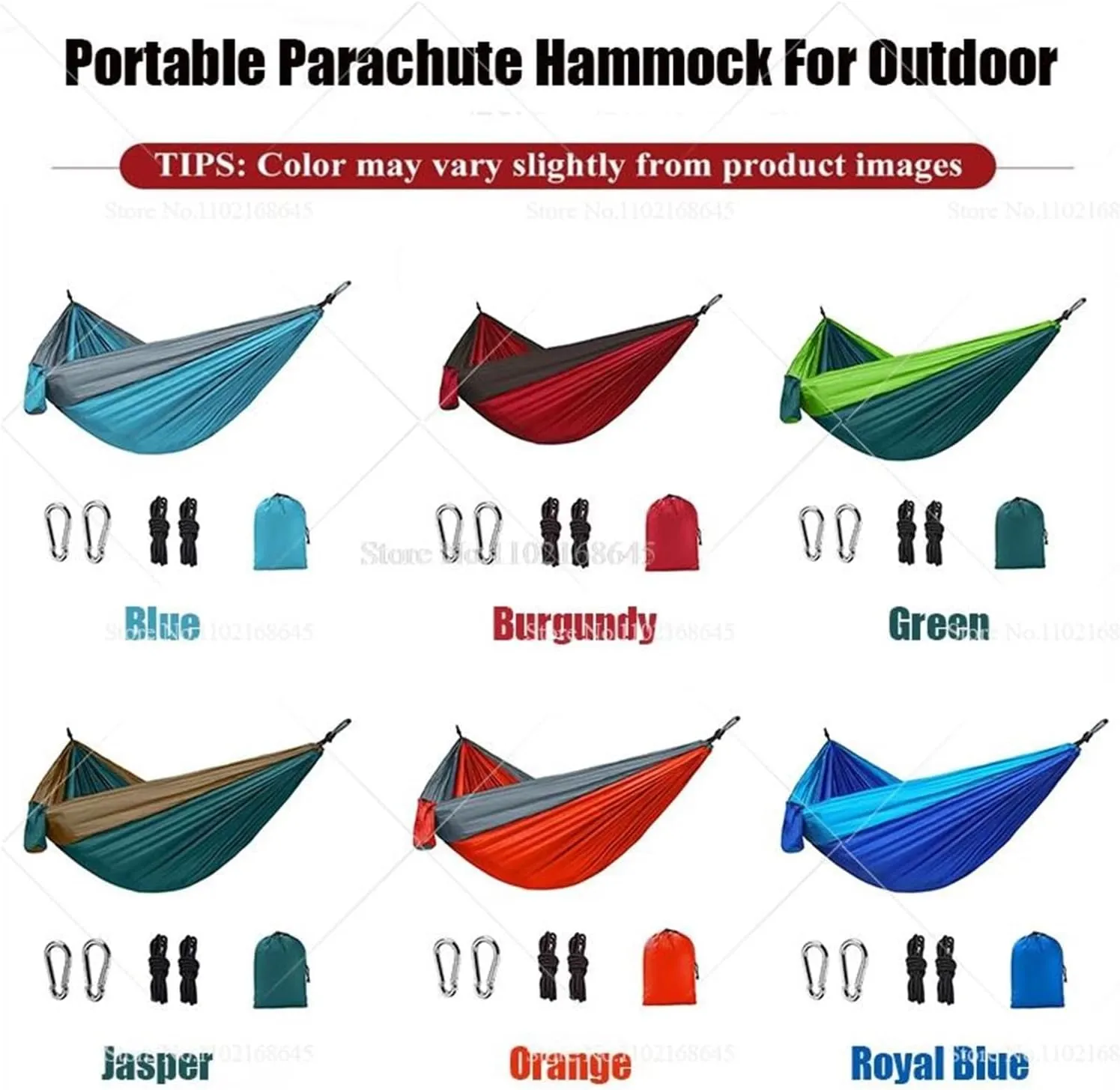 Camp Double Nylon Hammocks Camping Portable Parachute Hammock Outdoor Hiking Travel Backpacking Camping Gear Strong (Blue)
