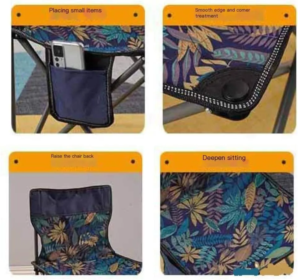Camp Stool Camping Folding Moon Chair Chair Outdoor Portable High Back Chair Home Dining Table Night Market Stall Camping Stool(W)