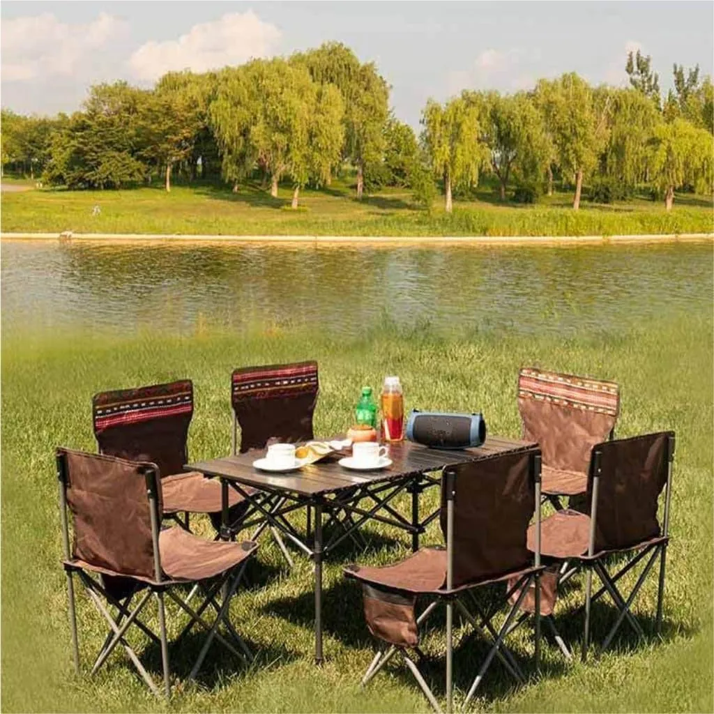 Camp Stool Camping Folding Moon Chair Chair Outdoor Portable High Back Chair Home Dining Table Night Market Stall Camping Stool(W)