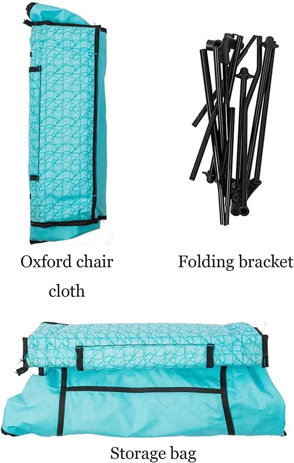 Camping Chair Beach Recliner Fishing Folding Chair Outdoor Oxford Cloth Backrest Leisure Recliner for Hiking Lawn Folding Chair (Blue One Size)