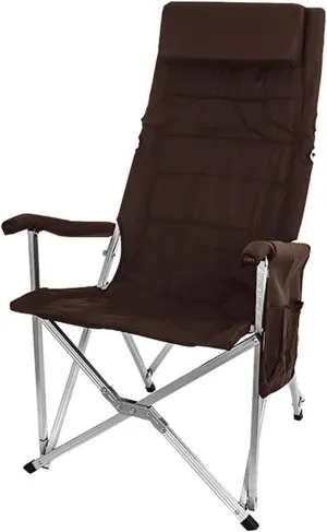Camping Chair Camp Chair Fishing Chair with Foldable Backrest Camping Ultralight Aluminum Tube Seat Stool with Soft Armrest Outdoor Break Recliner Folding Chairs Outdoor,Bruin