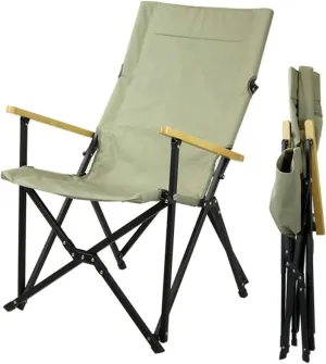 Camping Chair Fishing Chair Folding Chairs Camping Beach Chair Whit Wooden Armrest Outdoor Camping Leisure Seat Folding Aluminum Folding Recliner for Hiking Fishing Lawn Chairs Outside