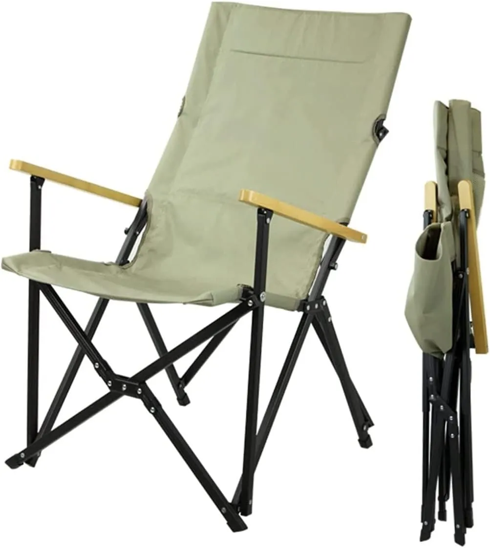 Camping Chair Fishing Chair Folding Chairs Camping Beach Chair Whit Wooden Armrest Outdoor Camping Leisure Seat Folding Aluminum Folding Recliner for Hiking Fishing Lawn Chairs Outside