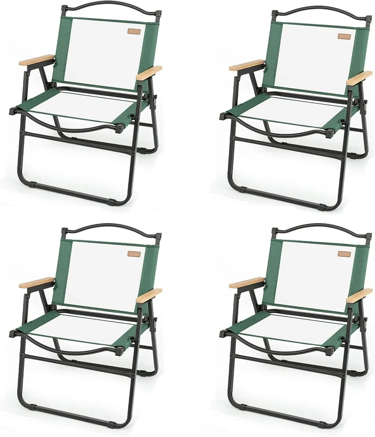 Camping Chair, Folding Chair 4-Piece Portable Mesh Breathable Backrest Chair Suitable for Outdoor Camping Sports Beach Outdoor
