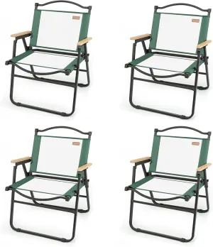 Camping Chair, Folding Chair 4-Piece Portable Mesh Breathable Backrest Chair Suitable for Outdoor Camping Sports Beach Outdoor