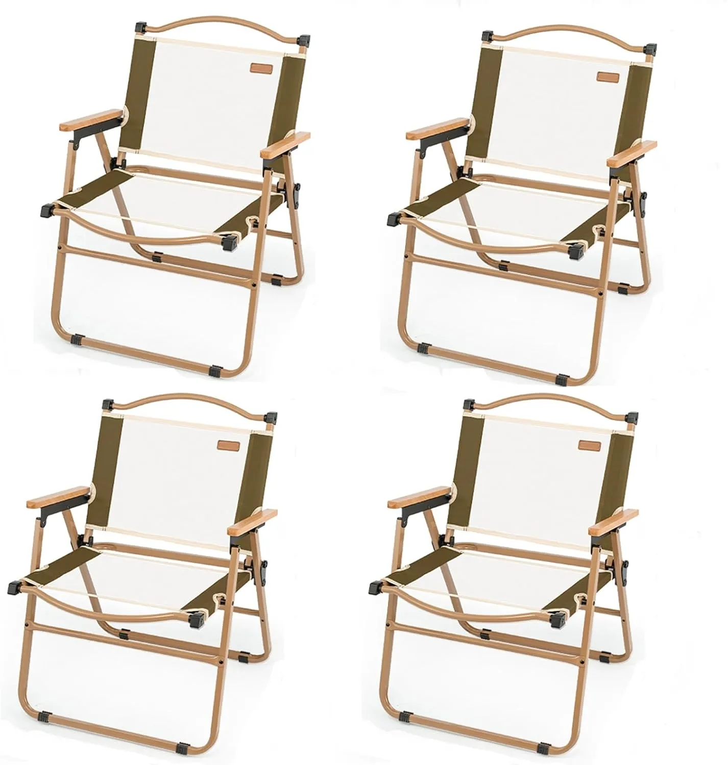 Camping Chair, Folding Chair 4-Piece Portable Mesh Breathable Backrest Chair Suitable for Outdoor Camping Sports Beach Outdoor