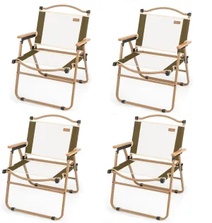 Camping Chair, Folding Chair 4-Piece Portable Mesh Breathable Backrest Chair Suitable for Outdoor Camping Sports Beach Outdoor