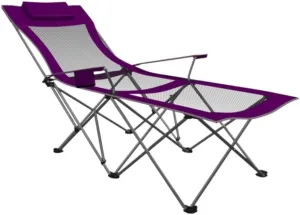Camping Chair Folding Chair Portable Chair Portable Camping Chair With Footrest Mesh Backrest Folding Reclining Lunch Break Bed Sitting Lying Dual-Purpose Beach Seat Camping Chairs For Adults