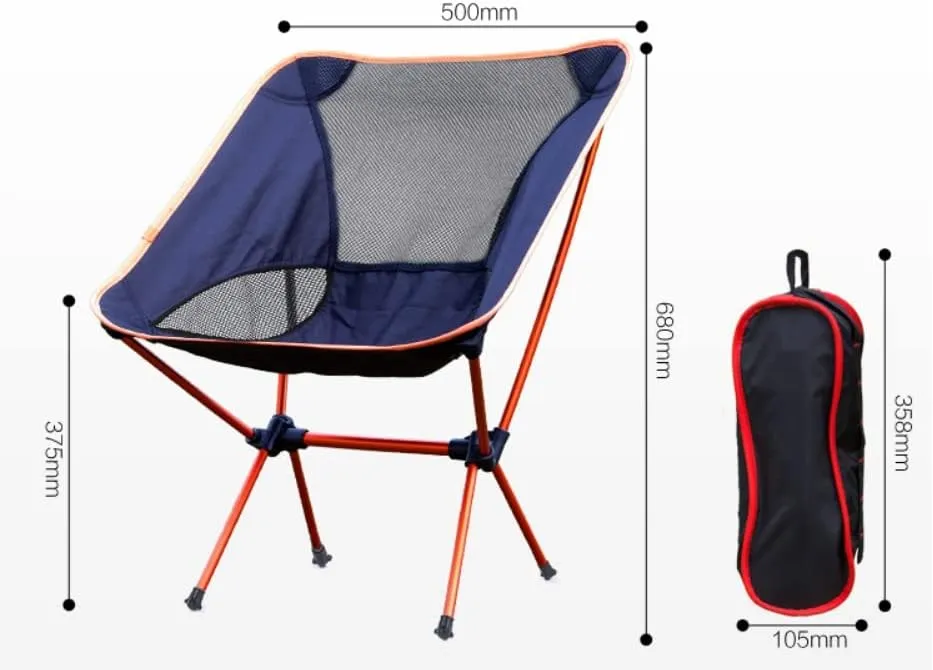 Camping Chair Outdoor Ultralight Folding Travel Hiking Beach Oxford Cloth Fishing
