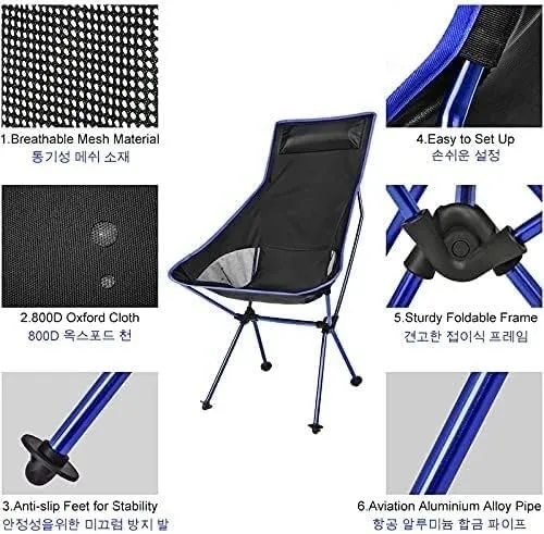 Camping Chair Outdoor Ultralight Folding Travel Hiking Beach Oxford Cloth Fishing