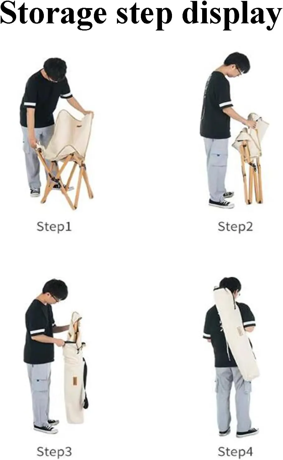 Camping Chairs for Adults Wooden Chair e Picnic Chairs Folding Camp Chair Lightweight with Mesh Pocket & Carrying Bag
