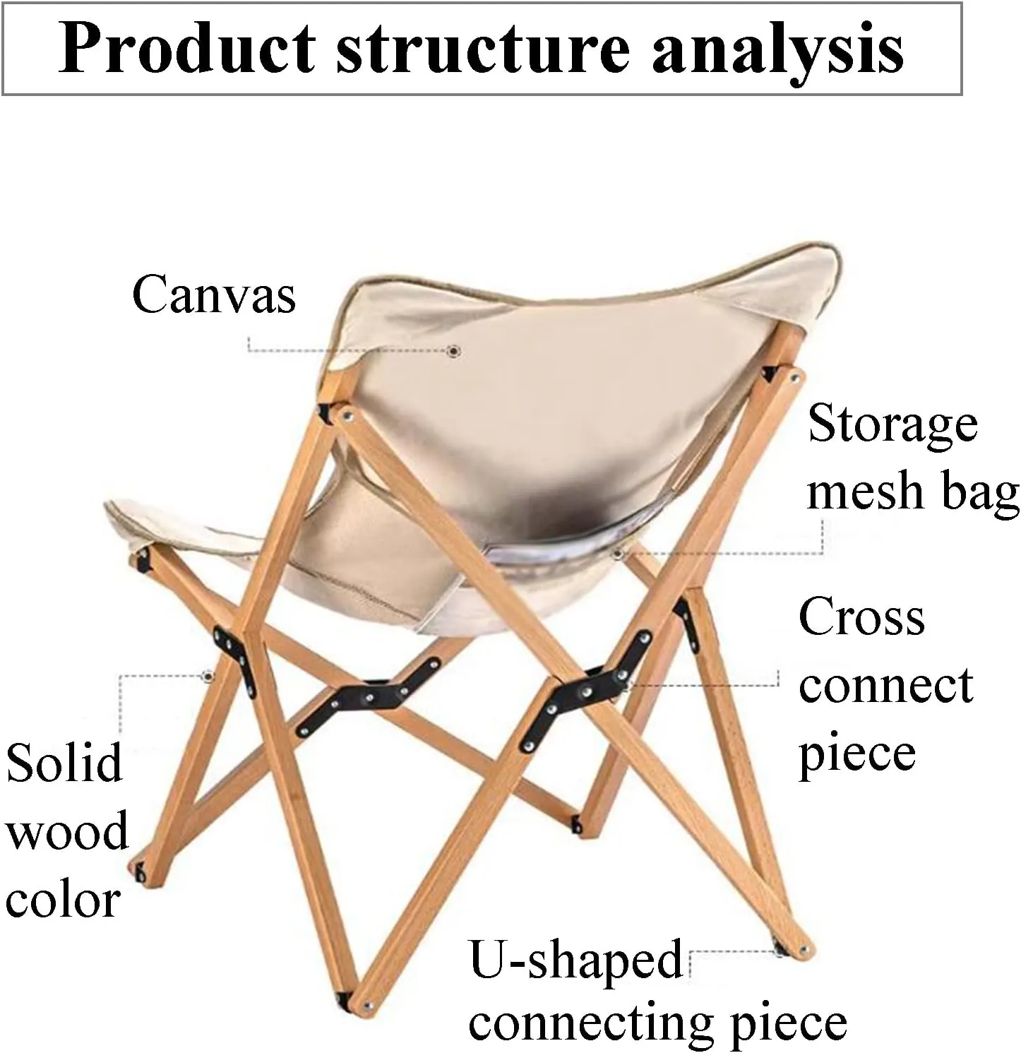 Camping Chairs for Adults Wooden Chair e Picnic Chairs Folding Camp Chair Lightweight with Mesh Pocket & Carrying Bag
