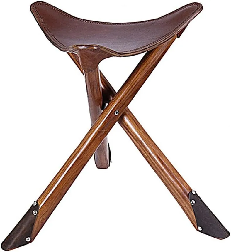 Camping Chairs,Fishing Chair Portable Folding Fishing Chair Outdoor Leather Cowhide Camping Chair Retro Durable/D/Light Grey