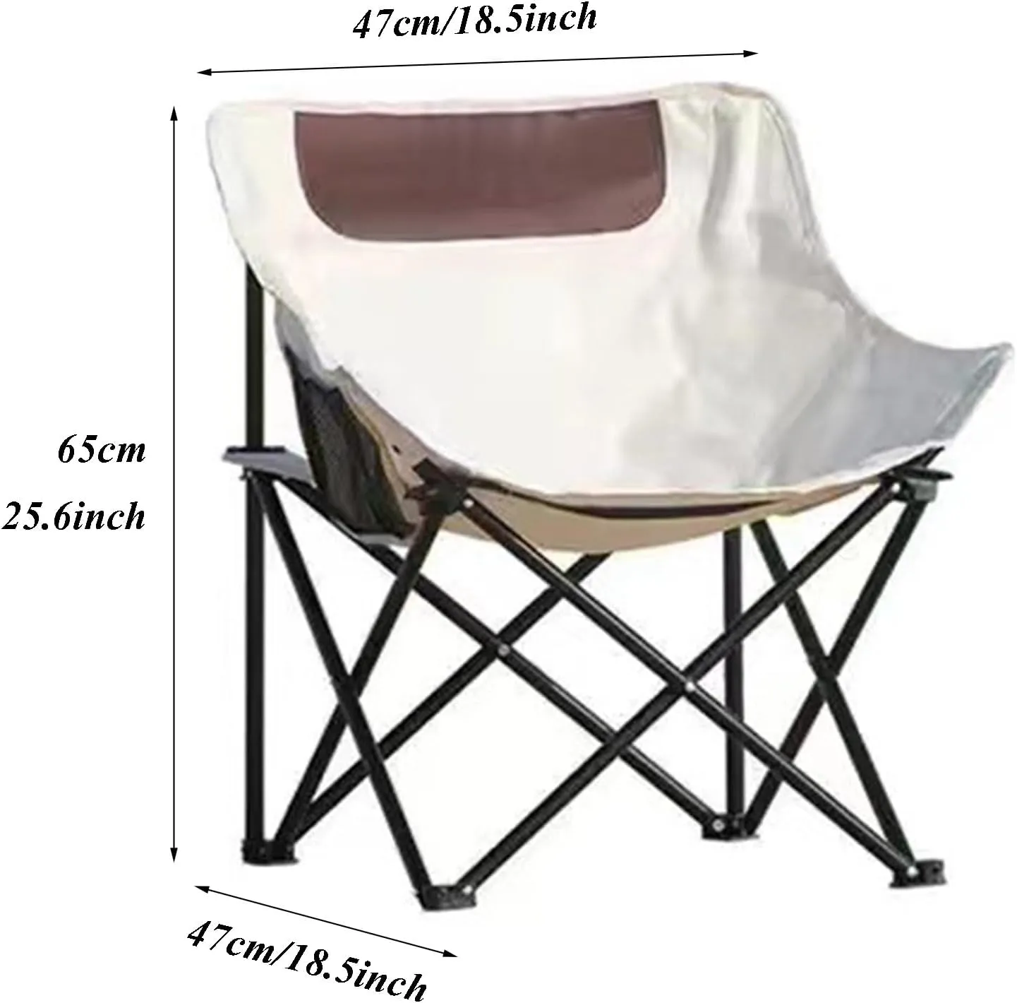 Camping Directors Chair, Heavy Duty, Portable Folding Chair with Pocket for Beach, Fishing, Trip, Picnic, Lawn, Concert Outdoor Foldable Camp Chairs, 120KG Support, Beige