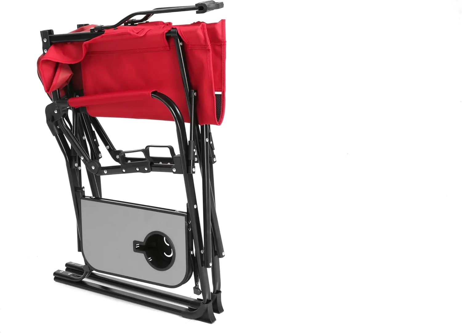 Camping Directors Chair, Heavy Duty,Oversized Portable Folding Chair with Side Table, Pocket for Beach, Fishing,Trip,Picnic,Lawn Blue (Red   Steel)
