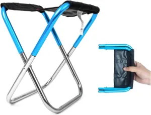 Camping Folding Chair Folding Fishing Picnic Chair Lightweight Camping Aluminum Alloy Cloth Outdoor Portable Portable Fishing Tools (Color : Blue)