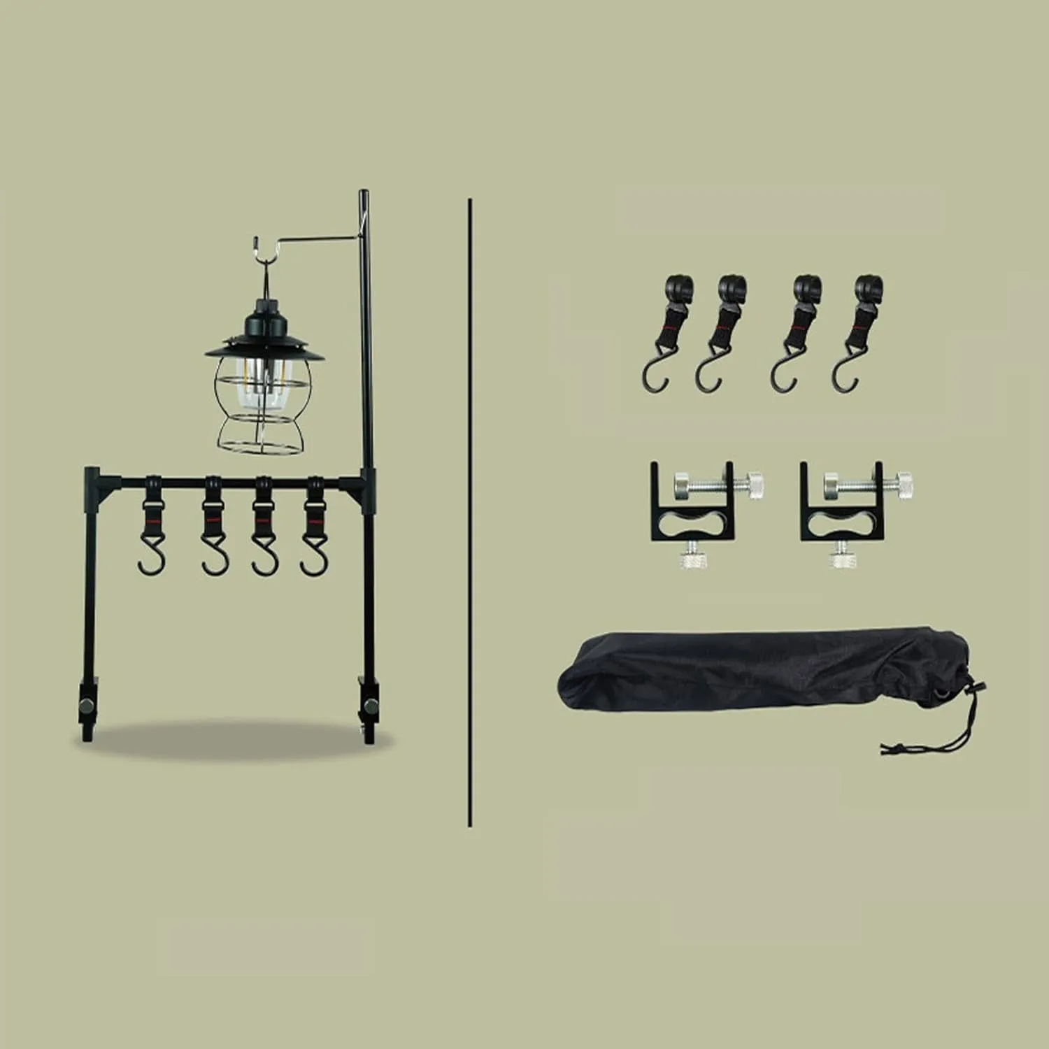 Camping Folding Rack Cookware Storage Rack Easy Installation Stable Holder Outdoor Multifunction for Camping Barbecue Picnic