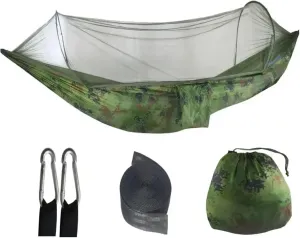Camping Hammock and Portable Travel Outdoor Hanging Sleeping Hammock with Mosquito Net Single and Double Size Nylon Fabric for Terrace, Outdoor(Color 1)