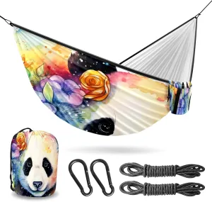 Camping Hammock Double & Single Portable Hammocks with 2 Tree Straps, Great for Hiking,Backpacking,Hunting,Outdoor,Beach,Camping, Panda (34)