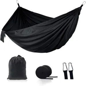 Camping Hammock - Travel Hammock with 2 Tree Straps, Double Hammock, Durable Nylon Parachute Portable Hammock for Outdoor Hiking Backpacking Yard