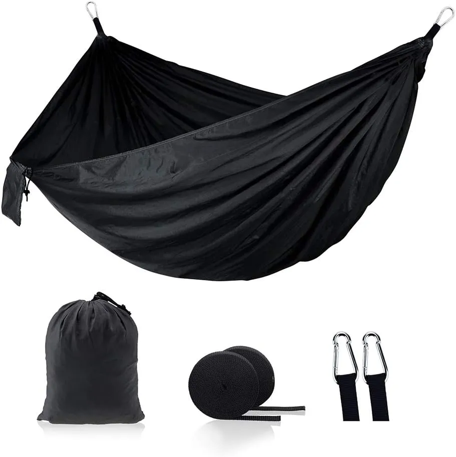 Camping Hammock - Travel Hammock with 2 Tree Straps, Double Hammock, Durable Nylon Parachute Portable Hammock for Outdoor Hiking Backpacking Yard